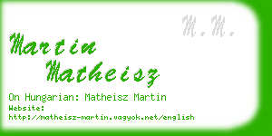 martin matheisz business card